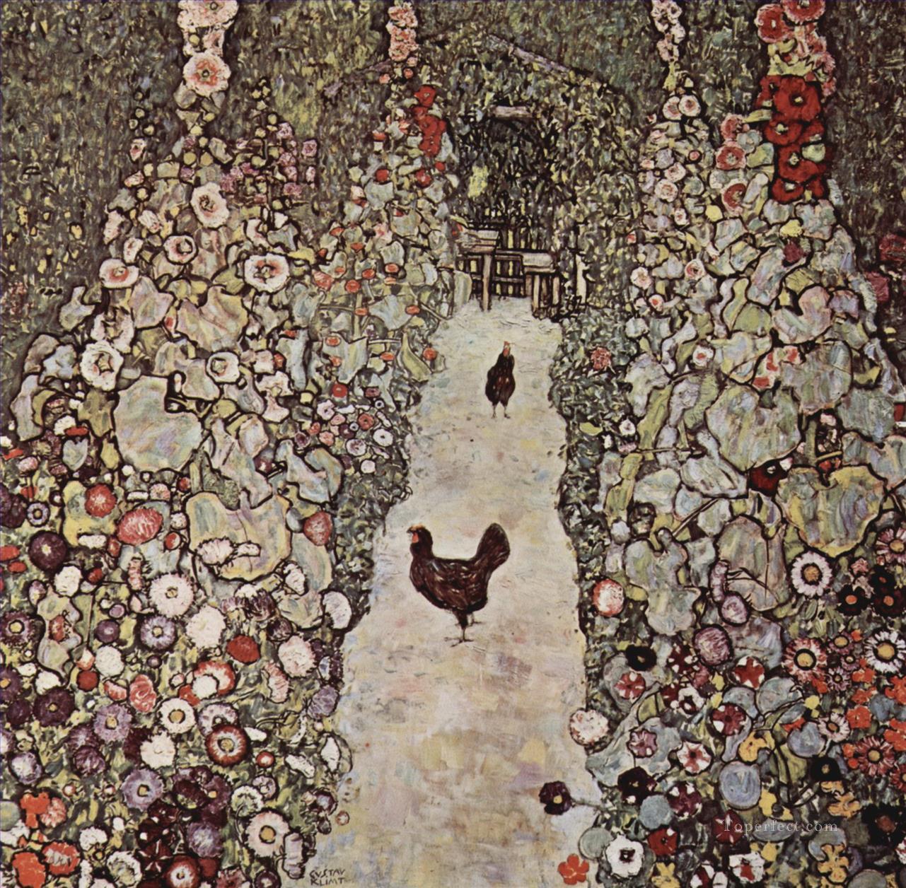 Garden with Roosters Gustav Klimt Oil Paintings